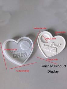 1 khuôn nến hình trái tim, khuôn thạch cao tự làm với dòng chữ "Cảm ơn mẹ", thích hợp làm quà tặng Ngày của Mẹ và quà sinh nhật cho mẹ. - Một kích cỡ phù hợp cho tất cả - Xem 3