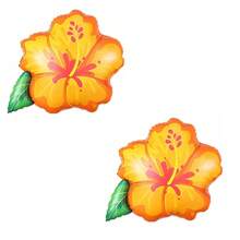 2pcs Tropical Hibiscus Flower Foil Balloons 23.6inch Hot Pink Yellow Orange Purple Hibiscus Flower Balloon For Magic Theme Hawaiian Flamingo Summer Luau Aloha Birthday Party Decorations - Hibiscus - View 10