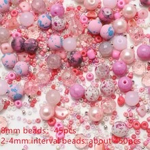 42 克/包各种款式粉色玻璃珠混合物适用于 DIY 项链手链珠宝制作，女士配饰用品 - 粉色 - 查看 5
