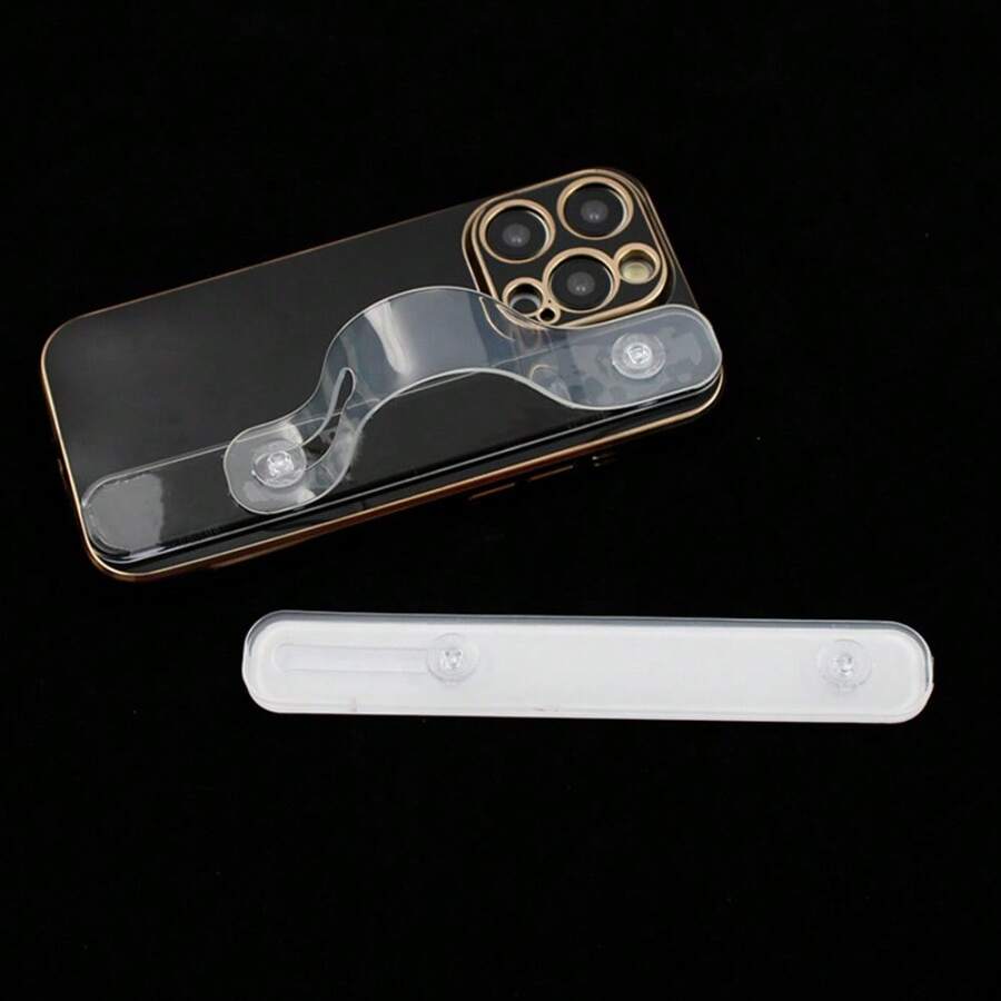 1pc Transparent Phone Wrist Strap Holder, Adhesive Phone Wrist Strap Stand Bracket - Multicolor - View 1
