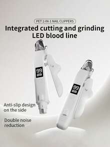 2-In-1 Pet Nail Trimmer And Nail File With LED Light, Grooming And Bloodline Illumination, Built-In Grinding Head Suitable For Dogs And Cats. - View 2