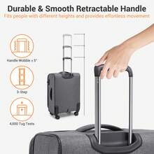 Soft Case Luggage 20 24 28 Inch 3 Piece Suitcase Set Carry On Cabin Check In Travel Bag TSA Lock Spinner Wheels Expandable Front Laptop Pocket - Grey - View 4