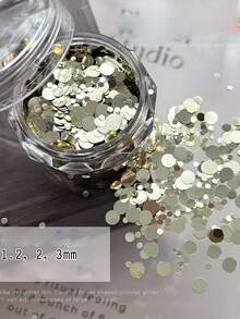 1 Box Circular Sequin Mosaic Nail Art Decorations, Colorful Sequins Mix Size, Nail Stickers For DIY, Suitable For Spring & Summer Nails Nail Charms - Multicolor - View 9