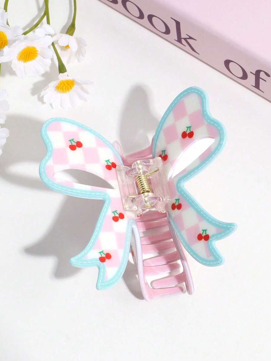 1pc Cute Butterfly Hair Claw Clip, Hollow Hair Claw, Basic French Ponytail Clip, Girly Style Hair Accessory - Multicolor - View 1