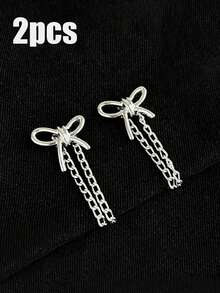 Bộ 4 kẹp điều chỉnh được, kẹp thắt eo áo thun, kẹp gấu quần jean, kẹp chống chảy xệ tay áo, dụng cụ rút ngắn quần áo, kẹp điều chỉnh gấu áo, kẹp liền mạch đa chức năng, thích hợp cho quần, tay áo, váy và đầm (Có các bộ 4/2/1 chiếc) - Nơ thắt - Xem 12