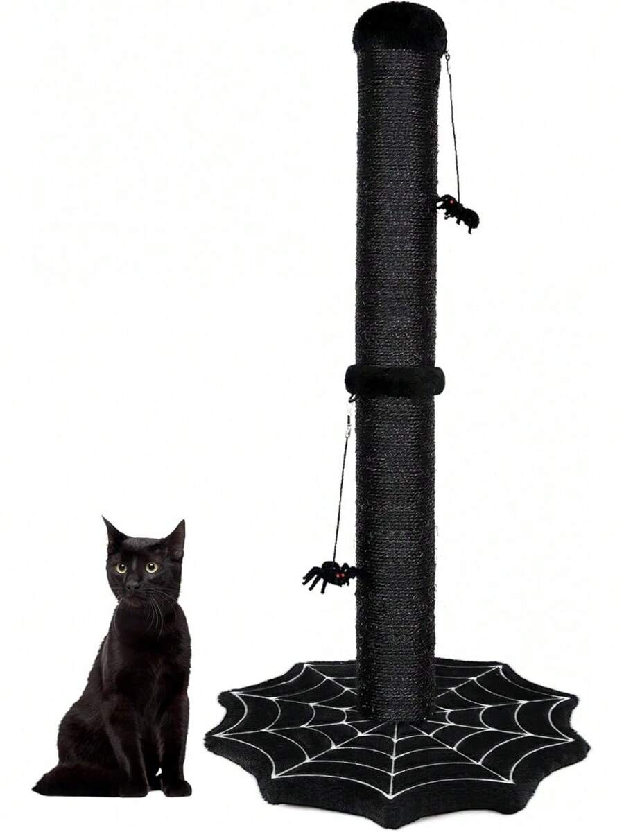 Gothic Cat Scratching Post With Spider Toys For Indoor Cats - Medium - 查看 1