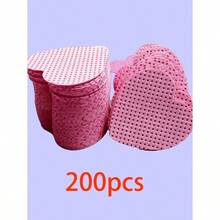 100/200pcs Disposable Lint-Free Cloth Heart-Shaped Makeup Remover Pads, Nail Polish Remover Pads, Soft Non-Woven Acetone Nail Polish Remover Wipes, Lint-Free Nail Gel Wipes, Waterless Nail Care Products For Women And Girls Daily Manicure Cleaning And Removal - 粉紅色的 - 查看 9
