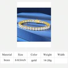 MDFUN 18K Gold Plated 5mm Princess Cut & Round Tennis Bracelet For Men Hip Hop Jewelry - square - View 14