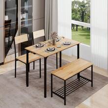 Dining Table And Chairs Set 4, Breakfast Dining Table And 4 Chairs 5 Piece Dining Room Set - Oak - View 2