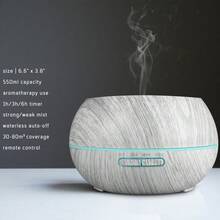 Large Room Essential Oil Diffuser, 10 Large Essential Oil Gift Set, 550ml Soundwave Technology Aromatherapy Diffuser With Remote Control, Timer, 7 Colours Lighted Humidifier, Bedroom Home Office Hotel Use - Mist - View 2