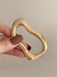 1pc Vintage Geometric Asymmetrical Shape Brooch, European & American Style For Party, Banquet, Vacation, Daily Wear, Suit, Coat Decoration - Gold - View 4