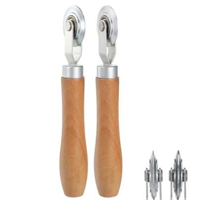 Guduling 2 piezas Caja de puntuación Puntuación para cartón versátil Puntuación de cartón con mango de madera para cartones delgados y láminas de metal de 0.5/1.2 mm de diámetro