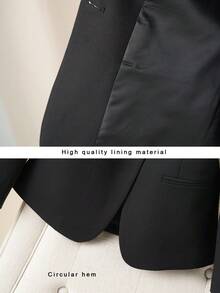 2026春夏新款女士简约时尚修身西装外套，兼具百搭、专业和休闲风格 - 黑色 - 查看 5