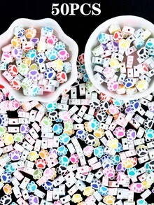 50/100Pcs Polymer Clay Beads, Ball Flower Animal Polymer Clay Beads For Jewelry Making, DIY Bracelet Necklace Earrings Jewelry Making Supplies Accessories - Acrylic Beads - View 13