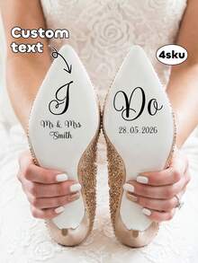 1/6/12 miếng dán giày cưới tùy chỉnh, chữ viết tùy chỉnh, họ và ngày cưới, nhãn dán giày cưới cá nhân hóa với tên và ngày cưới, nhãn dán giày cưới tùy chỉnh, nhãn dán "Tôi đồng ý", nhãn dán đám cưới, nhãn dán giày cưới, nhãn dán giày cưới cá nhân hóa, nhãn dán "Ông và Bà" tùy chỉnh. - Nhiều màu - Xem 1