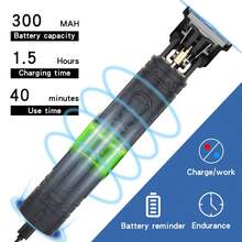 HIENA 男士电动理发器，T9刀片，刻字剪刀，无线电动理发器 - 精准T型刀片修剪器，配有4个可互换梳子 - 彩色 - 查看 5