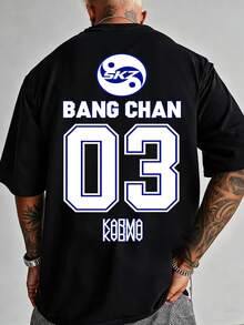 SKZ T-Shirt, Pure Cotton Casual Short-Sleeved T-Shirt, Men's T-Shirt, Summer Clothing, Outdoor Sportswear, Loose And Comfortable, Suitable For Everyday Wear And Outdoor Activities, Streetwear. - 黑色 - 查看 2