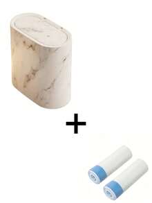 1pc Marble Pattern Corner Trash Can With Lid - Square Sealed Odor-Proof Design, Pedal-Operated Opening, Suitable For Bathroom, Hotel, Home, Homestay, Kitchen, Living Room, Plastic Trash Can, Fashion Trash Can, Suitable For Narrow Spaces, Space-Saving Design, Bathroom Trash Can, Home Decor, Bathroom Decor And Accessories, Christmas Decor - Multicolor - View 15