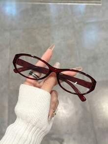 1 Pair Women's Oval Minimalist Rivet Casual Glasses, Suitable For Reading, Office, Street Photography - Multicolor - View 6