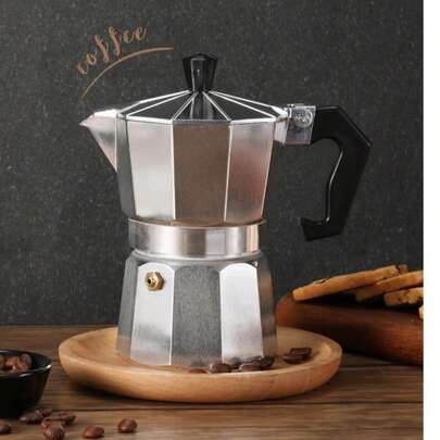 3/6-Cup Italian Moka Pot With 2 Cleaning Brushes + 2 Coffee Scoops - Stovetop Espresso Makers, Durable Cast Aluminum Coffee Maker For Home & Camping (Espresso/Cappuccino/Latte)