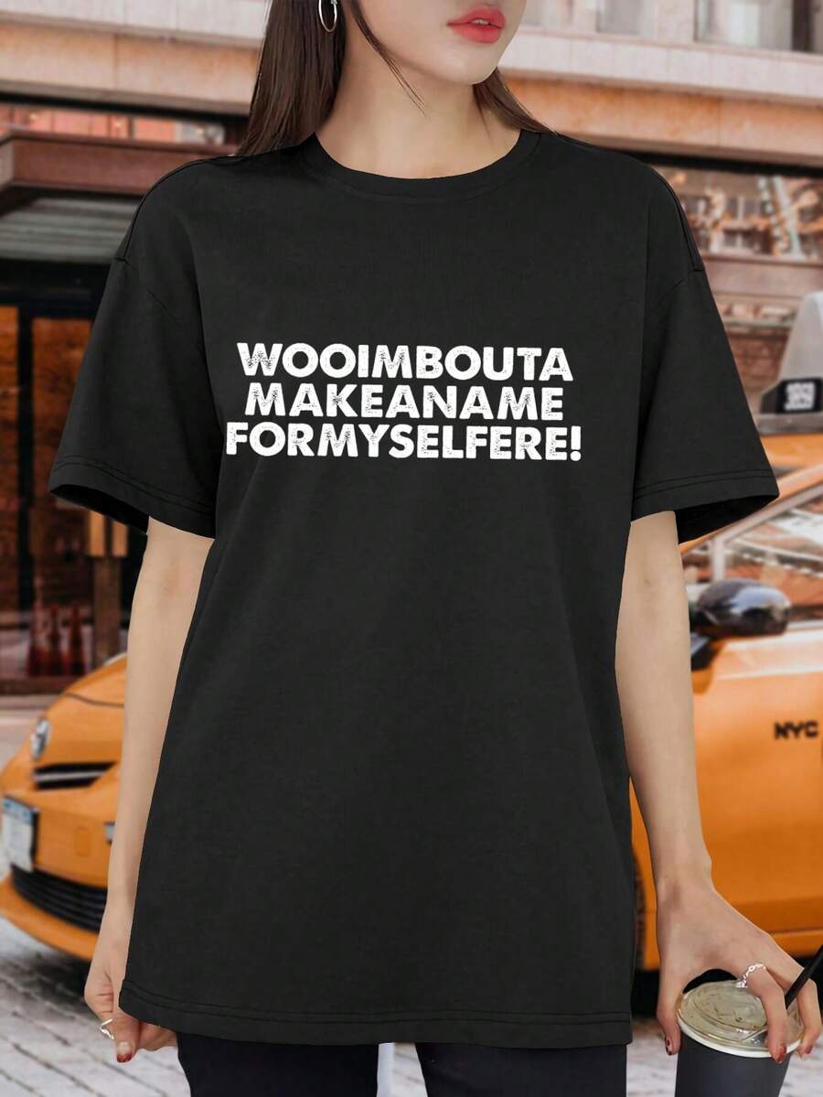 Women's T-Shirts Wooimboutamakeanameformyselfere Gambit Meme T-Shirt Comic Dark Humor Deadpool Wolverine Gaming For Ladies - Black - View 1