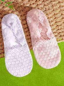 1/5/10 双女士夏季轻薄透气硅胶防滑隐形蕾丝透明时尚休闲袜 - 彩色 - 查看 6