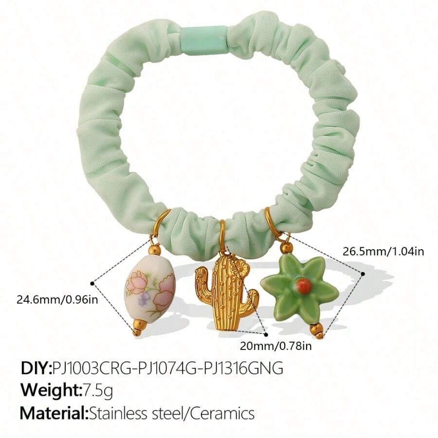 QASW European And American Cross-Border Color Small  Pleated Hair Ring Exquisite High-End DIY Pendant Decoration Girl's Heart Hair Rope - FQ01LG-PJ1003CRG-PJ1074G-PJ1316GNG - 查看 1