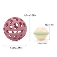 1 pieza Sonajero de bola de silicona para bebé, juguete sonajero de agarre fácil, sonajero de color aleatorio como regalo de Pascua, Acción de Gracias, Navidad - Multicolor - Ver 2