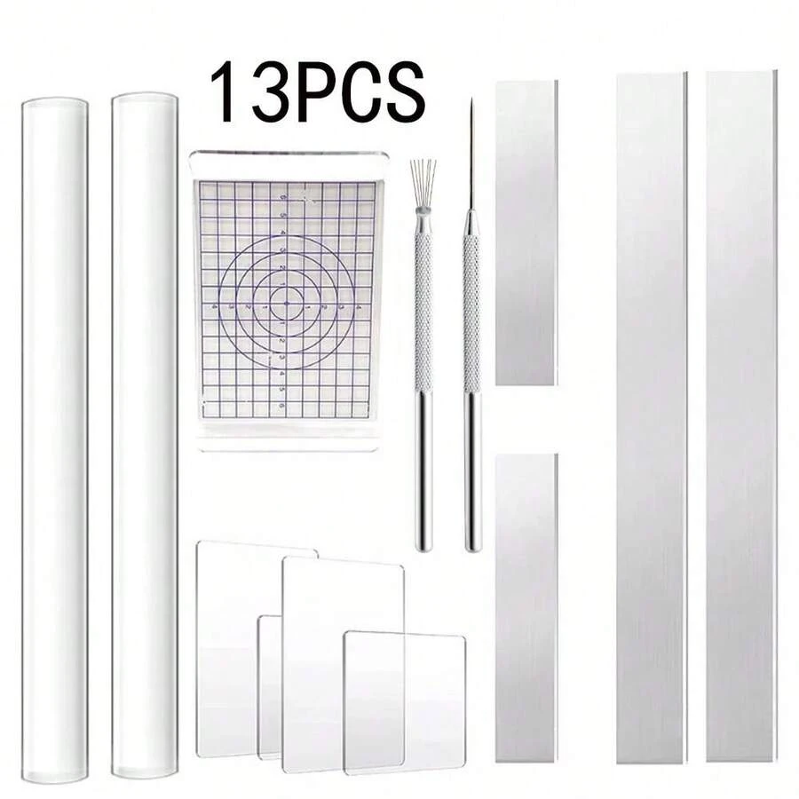 13pcs Clay Sculpting Tool Set, Polymer Clay Board & Rolling Pin, Handmade Pottery Modeling - SK 13-piece Clay Tool Set - View 1