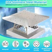 Tapa de chimenea de 9 x 9 pulgadas tapa de chimenea tapas de chimenea para exteriores tapas de chimenea para chimenea cubierta de chimenea de techo de chimenea protector de lluvia en azulejos - Cubierta de chimenea de 9x9 - Ver 3