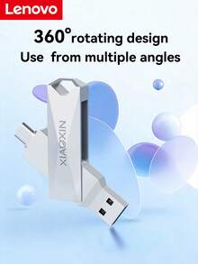 Ổ USB Flash tốc độ cao Lenovo 3.2 inch, thiết kế ván trượt độc đáo, cổng kết nối kép USB/Type-C, xoay 360 độ, dung lượng lớn 128GB, ổ USB thích hợp cho nhiều thiết bị. - Xem 5