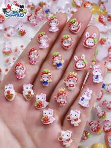 SANRIO Beaded Decorative Accessories Jewelry Making Kit With Box, Resin Decorations, Mixed Cartoon Strawberry Pattern, Suitable For DIY Phone Case Decoration - Resin Charms - View 2