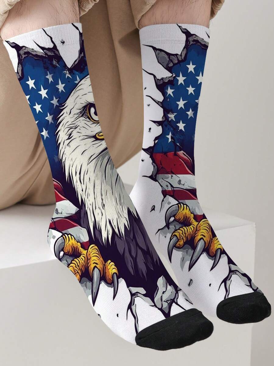 1-Pair World Cup New Personalized Middle Tube Men's And Women's 360 Digital Jacquard Socks Fashion Socks - Multicolor - View 1