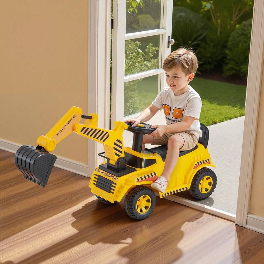 Kids Push Ride-Ons - Modell Mit Rückenlehne, Bagger - View 1