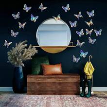 24pcs Vibrant Butterfly Wall Decals, 24pcs In 2 Styles And 3 Sizes Butterfly Stickers For Party Backdrop Decor, 3D Butterfly Stickers Room Nursery Decoration, Wall Decoration - 查看 6