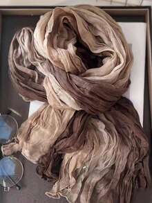 1pc Women's Long Lightweight Ombre Scarf, Fashionable Casual Suitable For Daily Matching, Commuting, Beach, Vacation Or Sun Protection - Multicolor - View 8