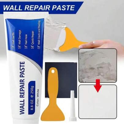 Drywall Patch Repair Kit 250g Quick-Drying Wall Mending Agent Heavy Duty Waterproof Self Adhesive Home Renovation Tool