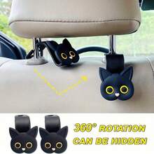 2个装可爱黑猫汽车头枕挂钩，通用型汽车座椅靠背挂钩，优质车载收纳整理器，可挂钱包、手提包、背包、杂物等，防滑汽车座椅挂钩，女士汽车配件，SUV、卡车、轿车内饰装饰 - A - 查看 8