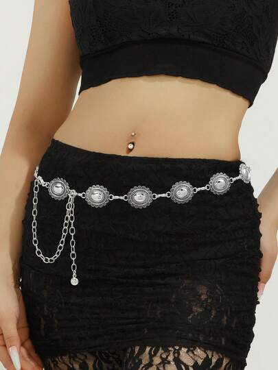 Retro Bohemian Metal Chain Waist Belt, Niche High-End Waist Chain For Women To Decorate And Modify Waistline