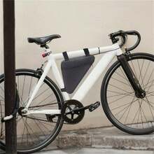 防水自行车前梁包，三角包骑行装备自行车前挂包 - 黑色 - 查看 5