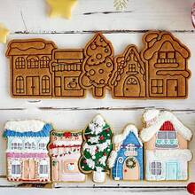 Bộ khuôn cắt bánh hình làng bánh gừng Giáng sinh | Khuôn nướng hình nhà và cây thông Noel. Tự tay xây dựng thị trấn bánh gừng lễ hội cho các bữa tiệc Giáng sinh và quà tặng ngày lễ! - Xem 1