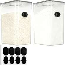 9.5L 2 Pack Extra Large Flour Sugar Storage Containers For 25 Lbs Flour, Airtight Kitchen Pantry Organization Canisters With Lids For Bulk Food, Rice, Baking Supplies. - View 1