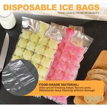 50 Pack Disposable Icecubes Bags,Easy Freeze Icecubes Bags Freezer With Funnels,24-Cell Flavorsaver Tray: Portion-Control Coffee, Broth, Breast Milk & Emergency Cold Compress (50) IRI5 - 50 - 查看 3
