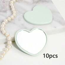 1pc/5pcs/10pcs/20pcs/50pcs Heart-Shaped Compact Mirror, Student Portable Mirror, Travel Purse Pocket Mirror, Heart-Shaped Makeup Mirror,Cheap,Stocking Stuffers,Makeup,Makeup Tools,Cheap Stuff,Gifts,Gifts For Women,Christmas Gifts,Giveaways,Travel,Cheap Stuff,Travel Essential - 彩色 - 查看 11