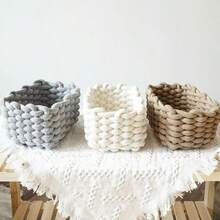 1 chiếc giỏ đựng đồ thủ công bằng dây cotton, hộp đựng đồ trang điểm để bàn bằng vải, giỏ đựng đồ lặt vặt, giỏ đựng đồ chơi, giỏ đựng đồ dùng cho em bé. - Nhiều màu - Xem 4