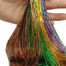 Extensiones de Cabello con Clip de 6 piezas, paquete de 6 piezas, oropel de 20 pulgadas, resistentes al calor, purpurina SCD8 - rojo (color) - Ver 5