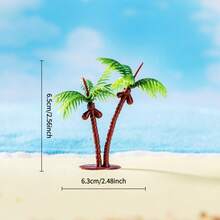 5 piezas Figuras en miniatura realistas de árboles de coco, diseño detallado de árboles de coco duales para paisaje de playa y caja de arena, de alta calidad en resina con textura auténtica y ambiente tropical, accesorios de decoración pequeños y versátiles adecuados para maqueta de tren, diseño de arquitectura, escenario de juegos de mesa - Multicolor - Ver 6