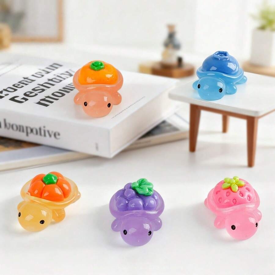Bộ 10/30/50 chiếc đèn ngủ mini hình rùa trái cây bằng nhựa, giúp giảm lo âu và tăng khả năng tập trung, thích hợp làm quà sinh nhật, quà tặng tiệc tùng, quà tặng đặc biệt, quà tặng ngày lễ, quà tặng Giáng sinh, quà tặng trò chơi khăm, lựa chọn hoàn hảo! - Nhiều màu - Xem 1