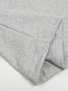 Letter Printed Round Neck Women Short Sleeve T-Shirt Comfortable Cotton T-Shirt - 灰色 - 查看 4