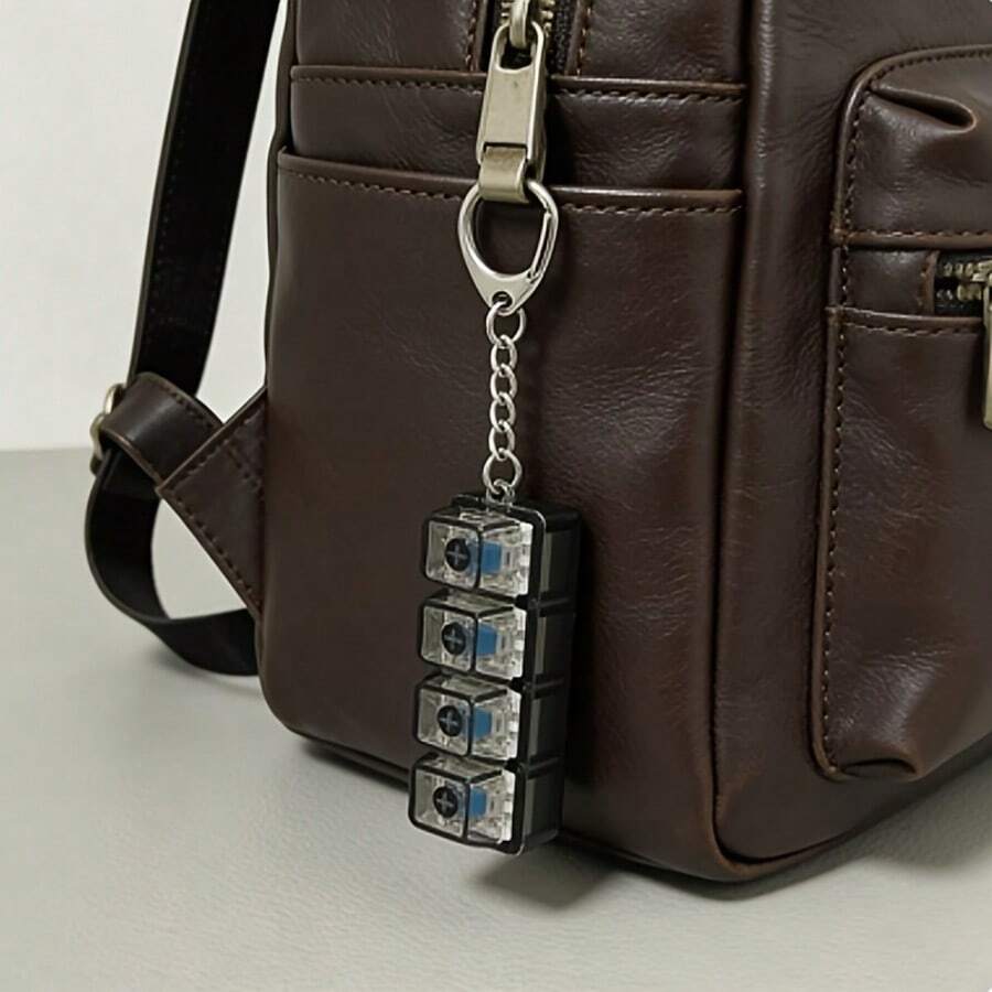 1pc Mechanical Keyboard Style Keychain With 4 Buttons, Suitable For Decorating Backpacks, Wallets And Various Bags. It Can Also Be Used As A Decorative Hanging Accessory For Cars, Homes And Other Occasions. - Multicolor - View 1